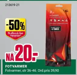 Europris FOTVARMER tilbud