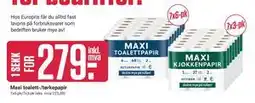 Europris Maxi toalett-/tørkepapir tilbud