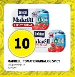 Bunnpris MAKRELL I TOMAT ORIGINAL OG SPICY tilbud