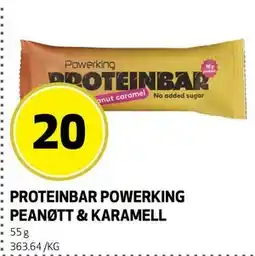 Bunnpris PROTEINBAR POWERKING PEANØTT & KARAMELL tilbud