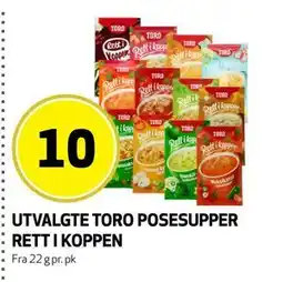 Bunnpris UTVALGTE TORO POSESUPPER RETT I KOPPEN tilbud