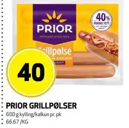 Bunnpris PRIOR GRILLPØLSER tilbud