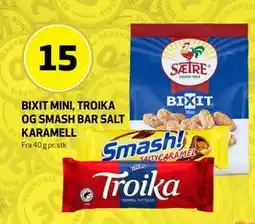 Bunnpris BIXIT MINI, TROIKA OG SMASH BAR SALT KARAMELL tilbud