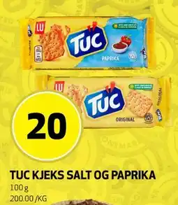 Bunnpris TUC KJEKS SALT OG PAPRIKA tilbud