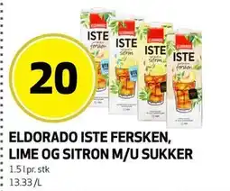 Bunnpris ELDORADO ISTE FERSKEN, LIME OG SITRON M/U SUKKER tilbud