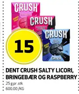 Bunnpris DENT CRUSH SALTY LICORI, BRINGEBÆR OG RASPBERRY tilbud