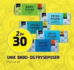 Bunnpris UNIK BRØD- OG FRYSEPOSER tilbud