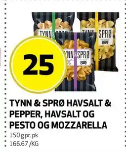 Bunnpris TYNN & SPRØ HAVSALT & PEPPER, HAVSALT OG PESTO OG MOZZARELLA tilbud