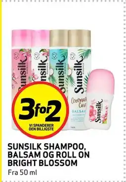 Bunnpris SUNSILK SHAMPOO, BALSAM OG ROLL ON BRIGHT BLOSSOM tilbud