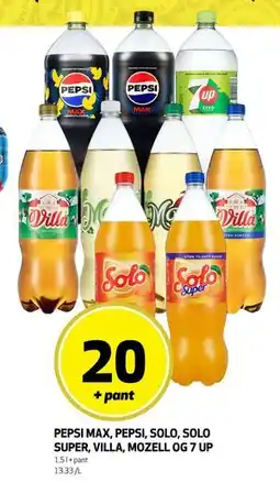 Bunnpris PEPSI MAX, PEPSI, SOLO, SOLO SUPER, VILLA, MOZELL OG 7 UP tilbud