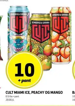 Bunnpris CULT MIAMI ICE, PEACHY OG MANGO tilbud