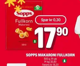Coop Extra Sopps Makaroni fullkorn tilbud