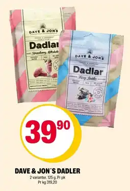 Coop Extra Dave & Jon's dadler tilbud