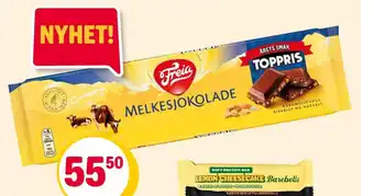 Freia melkesjokolade M/toppris