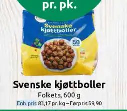 Nærbutikken Folkets Svenske kjøttboller tilbud