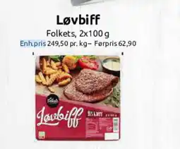Nærbutikken Folkets Løvbiff tilbud