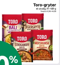 Nærbutikken Toro-gryter tilbud