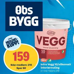 Coop Obs Infra Vegg 10/silkematt interiørmaling tilbud