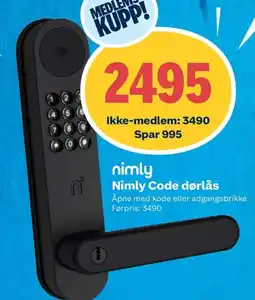 Coop Obs Nimly Code dørlås tilbud