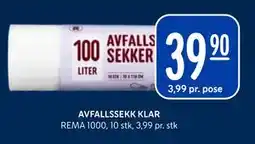 Rema 1000 AVFALLSSEKK KLAR tilbud