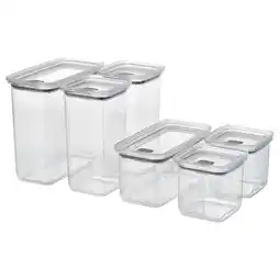 IKEA Korallvippa Krukke/lokk, til tørrvarer, 6 stk., transparent tilbud