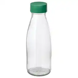IKEA Spartansk Vannflaske, klart glass/grønn, 0.5 l tilbud