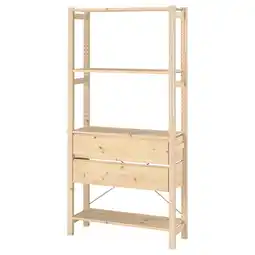 IKEA Ivar 1 seksjon/hyller/skuffer, furu, 89x30x179 cm tilbud