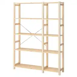 IKEA Ivar 2 seksjoner/hyller, furu, 134x30x179 cm tilbud