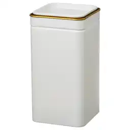 IKEA Blomning Boks med lokk, offwhite/til kaffe/te, 10x10x20 cm tilbud