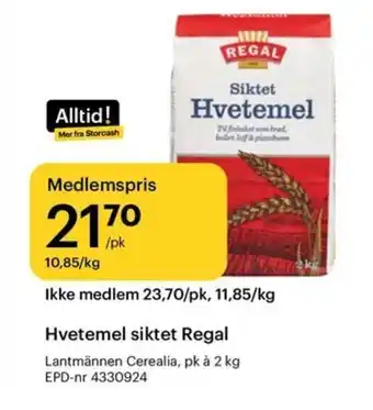 Hvetemel siktet Regal