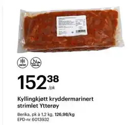 Storcash Kyllingkjøtt kryddermarinert strimlet Ytterøy tilbud