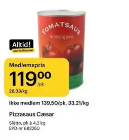 Storcash Pizzasaus Cæsar tilbud