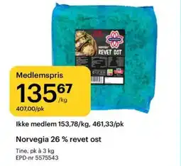 Storcash Tine Norvegia 26 % revet ost tilbud
