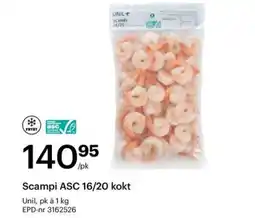 Storcash Scampi ASC 16/20 kokt tilbud