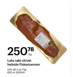 Storcash Laks røkt skivet helside Fiskemannen tilbud