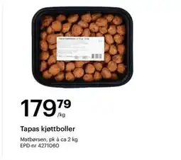 Storcash Tapas kjøttboller tilbud