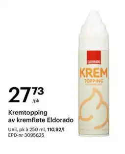 Storcash Kremtopping av kremfløte Eldorado tilbud
