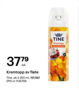 Storcash TINE Kremtopp av fløte tilbud