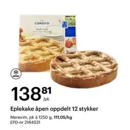 Storcash Eplekake åpen oppdelt 12 stykker tilbud