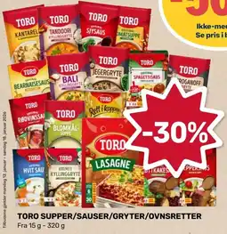 Coop Marked Toro supper/sauser/gryter/ovnsretter tilbud