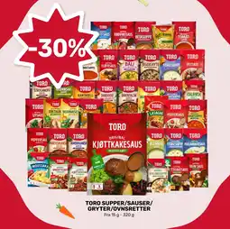 Coop Marked Toro supper/sauser/ gryter/ovnsretter tilbud