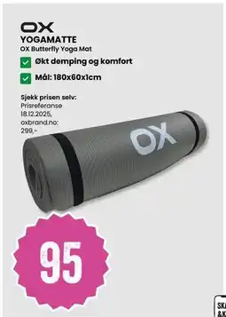 Sport Outlet OX Butterfly Yoga Mat tilbud