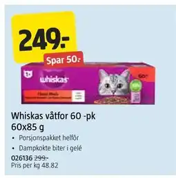 Jula Whiskas våtfor 60 -pk 60x85 g tilbud