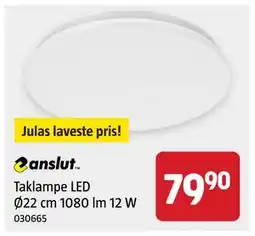 Jula Taklampe LED Ø22 cm 1080 lm 12 W tilbud