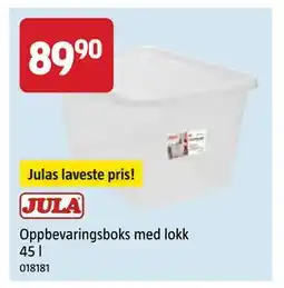 Jula Oppbevaringsboks med lokk 45 l tilbud