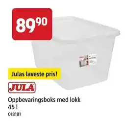 Jula Oppbevaringsboks med lokk 45 l tilbud