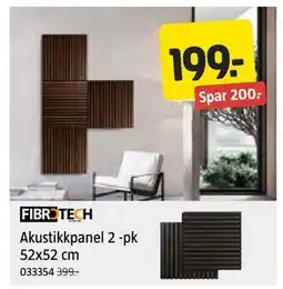 Jula Akustikkpanel 2 -pk 52x52 cm tilbud