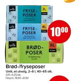 Spar Brød-/fryseposer tilbud