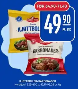 Rema 1000 KJØTTBOLLER/KARBONADER tilbud
