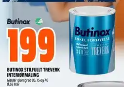 Obs Bygg BUTINOX STILFULLT TREVERK INTERIØRMALING tilbud